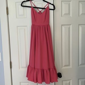 Pink MIDI Dress Tie Back J Crew